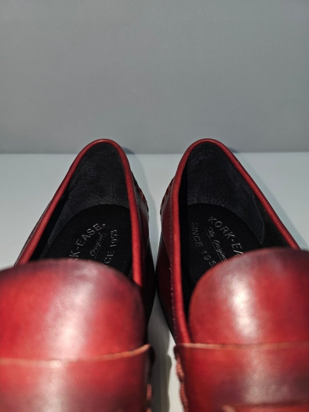 Kork Ease Pixie Platform Penny Loafer Womens 9 Dark Brick Red Leather Wedge NEW - Picture 7 of 14